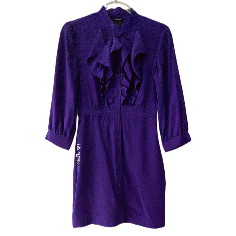 Club Monaco Silk Dress Long Sleeved Purple Size XS
